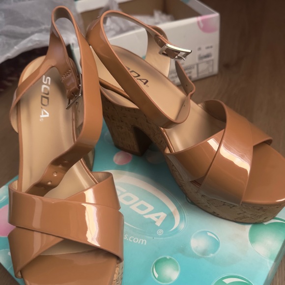 Soda Women's Brown Platform Heels - Picture 4 of 5